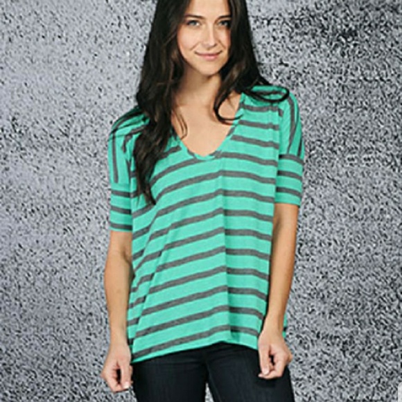 🐸Green Striped Tee - Picture 6 of 6